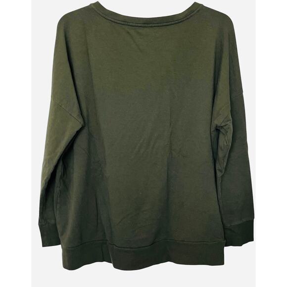 DAILY RITUAL LONG SLEEVE PULL-OVER V-NECK SWEATSHIRT, MENS, XL.ARMY GREEN - Picture 5 of 12